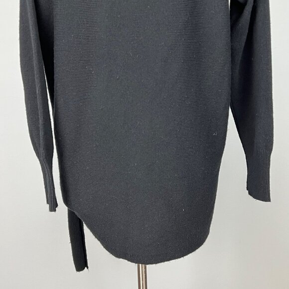 J Crew Womens Black Tie Front Boat Neck Sweater Wool Blend size Medium - Picture 8 of 12